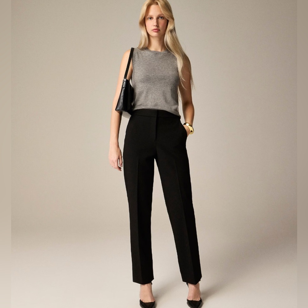 EUC J. Crew Kate Straight-leg Pants In Four-season Stretch Black Trousers Size 2